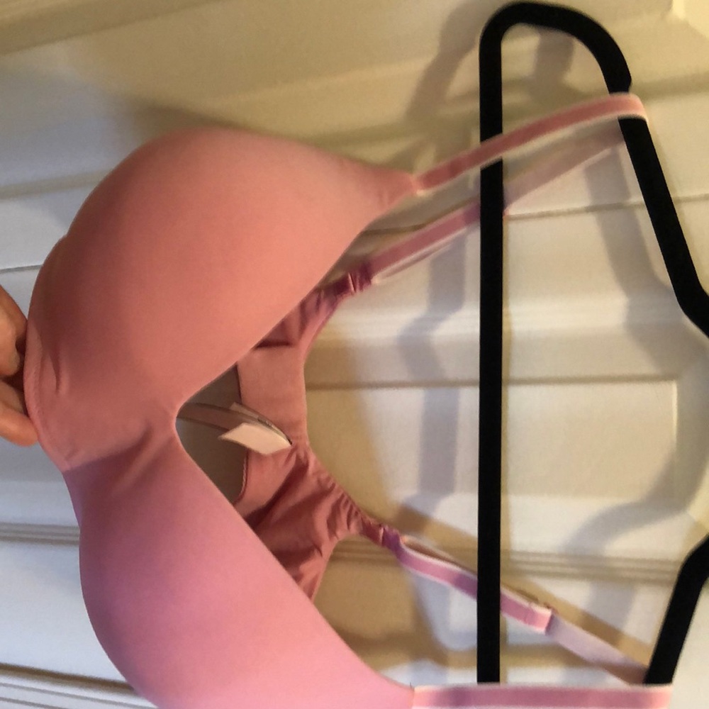 Victoria’s Secret 36 DD pink with lace wireless bra.